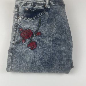 BDG  Embroidered Rose Pattern Washed Men's Jeans 36W